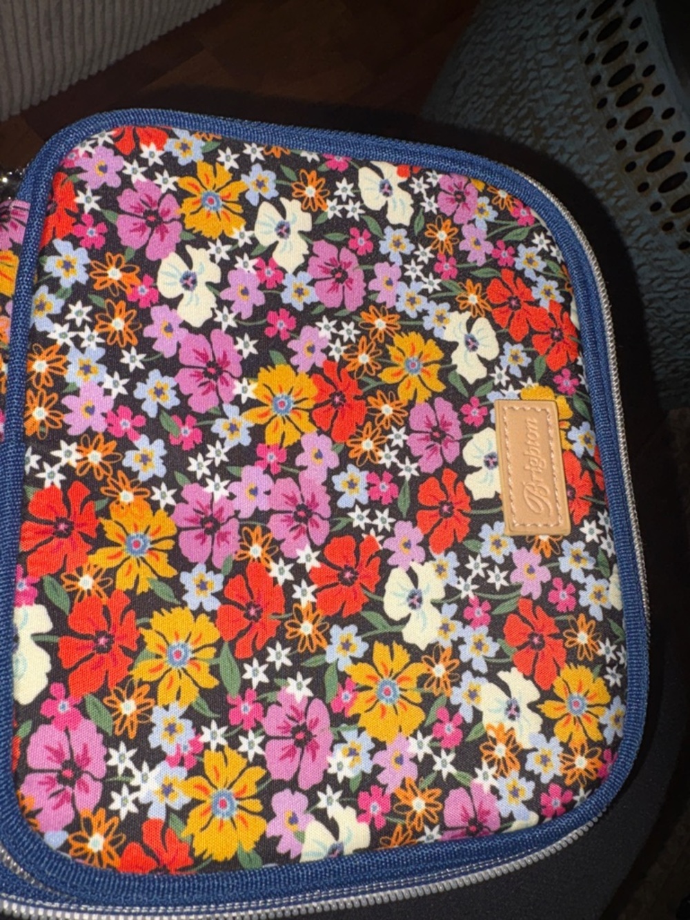 Brighton Multicolor florals zip up jewelry travel organizer nylon medium